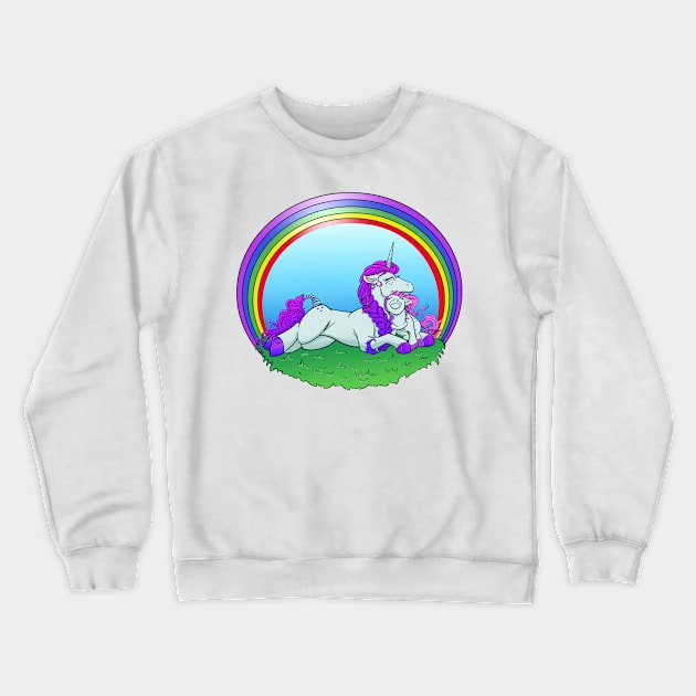 Mamma and baby unicorns Crewneck Sweatshirt by jennygormanart